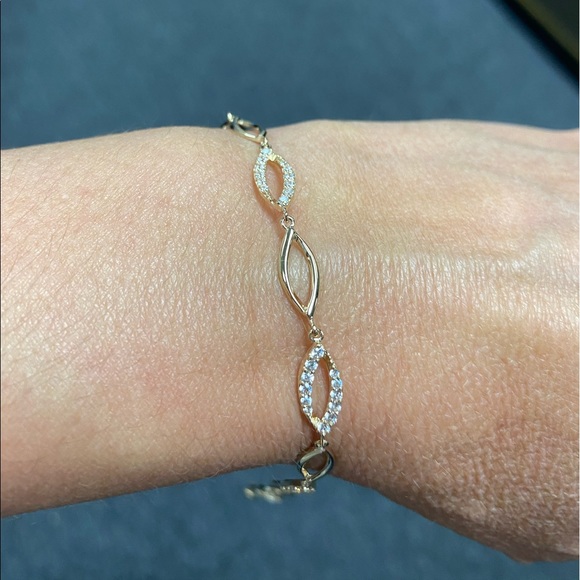 YOUR DREAM DIAMOND Jewelry - Solid Real 14K Yellow Gold CZ Infiniti Bracelet